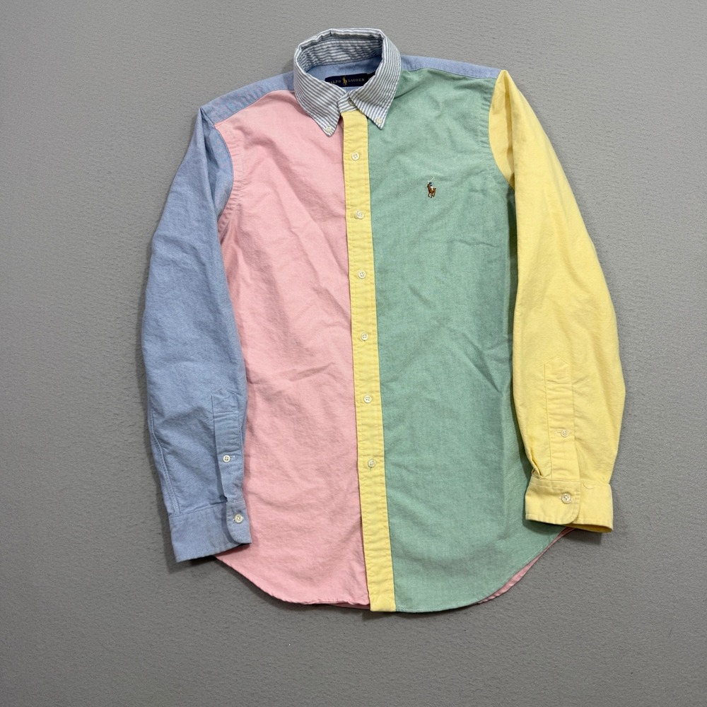 Polo Ralph Lauren Button Down Shirt Men's Small Multicolor Colorblock Oxford